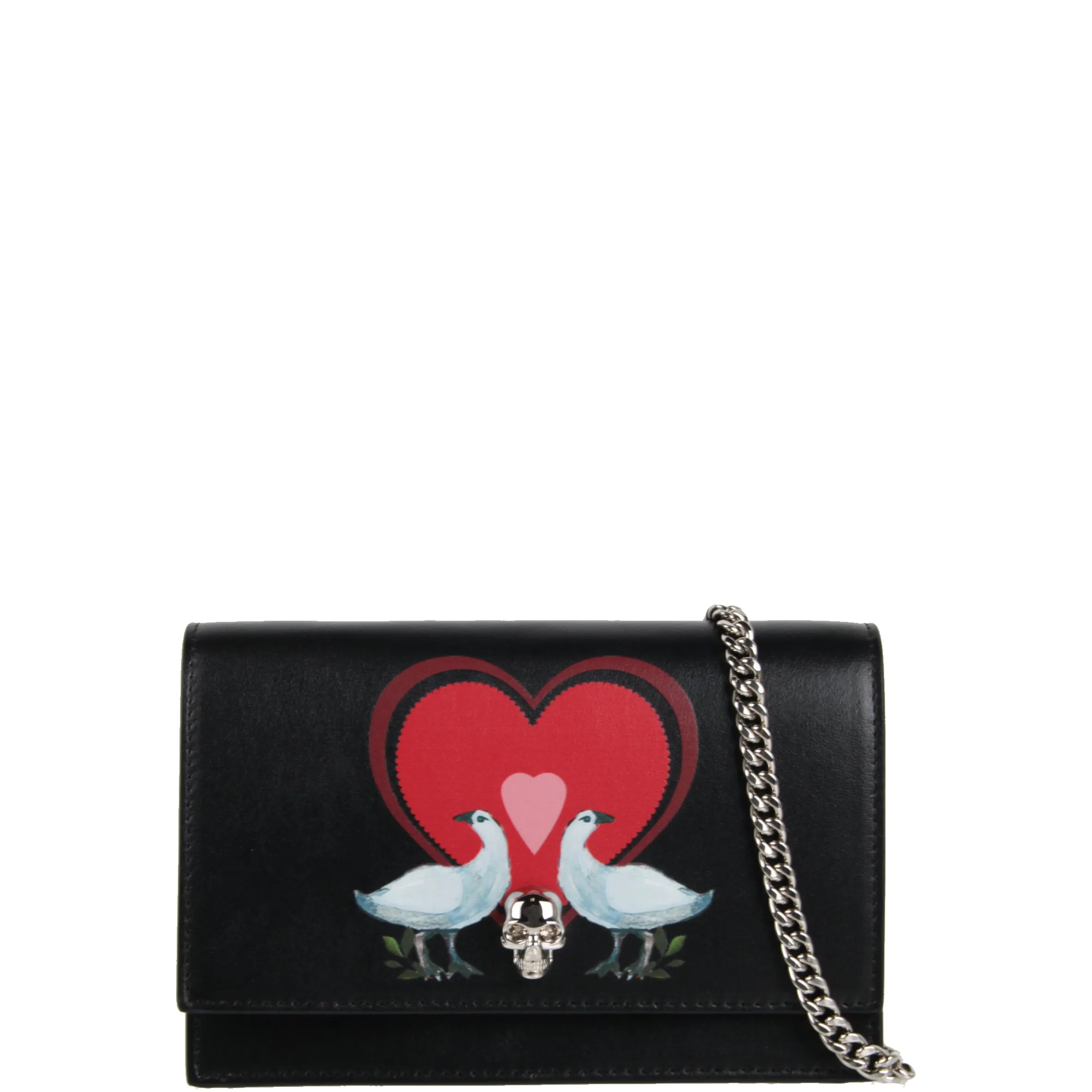 Skull Mini Bag Heart, Black