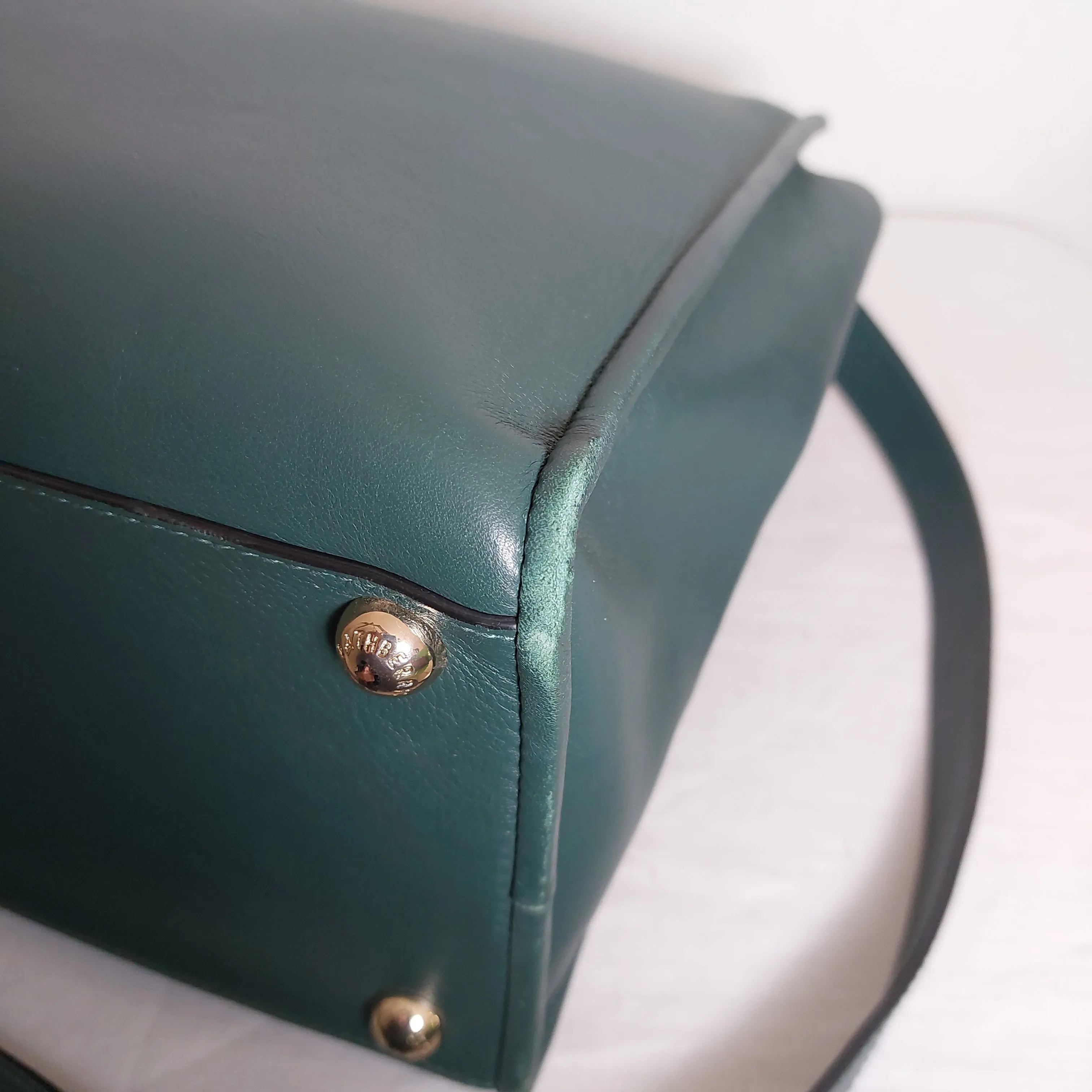 Strathberry Emerald Leather Midi Tote | Pre Loved |