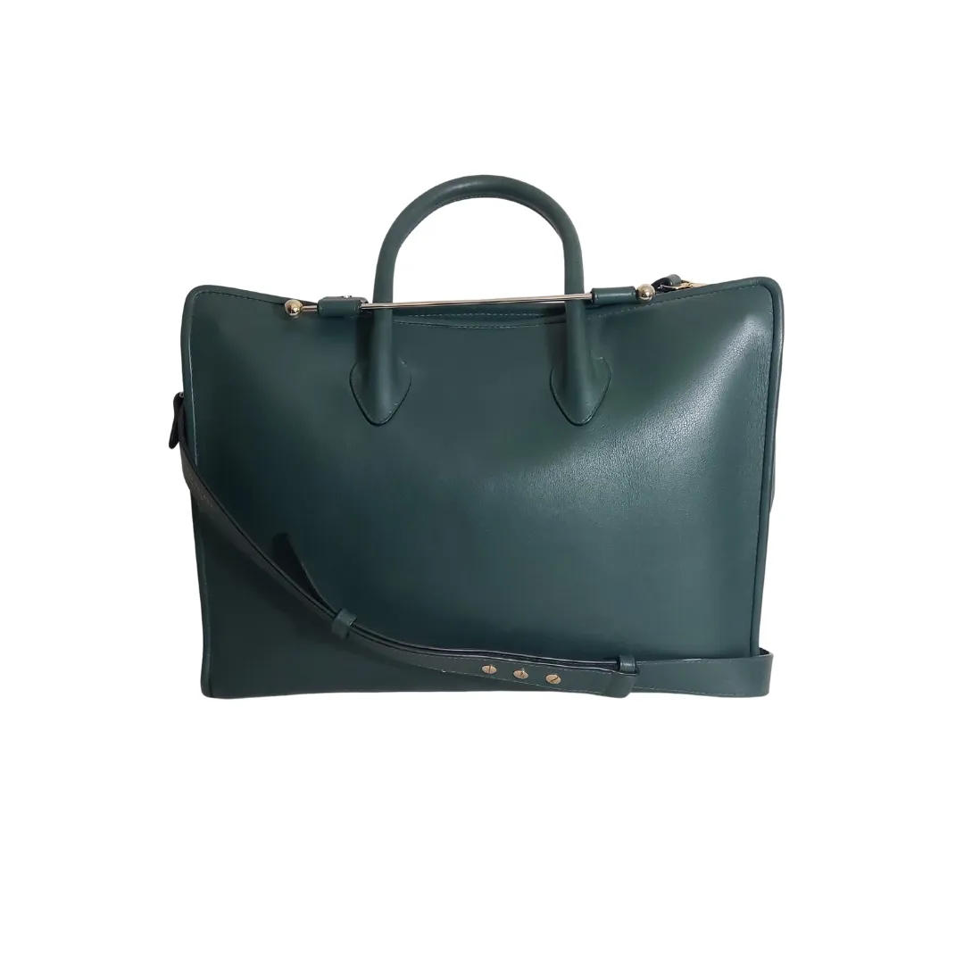 Strathberry Emerald Leather Midi Tote | Pre Loved |