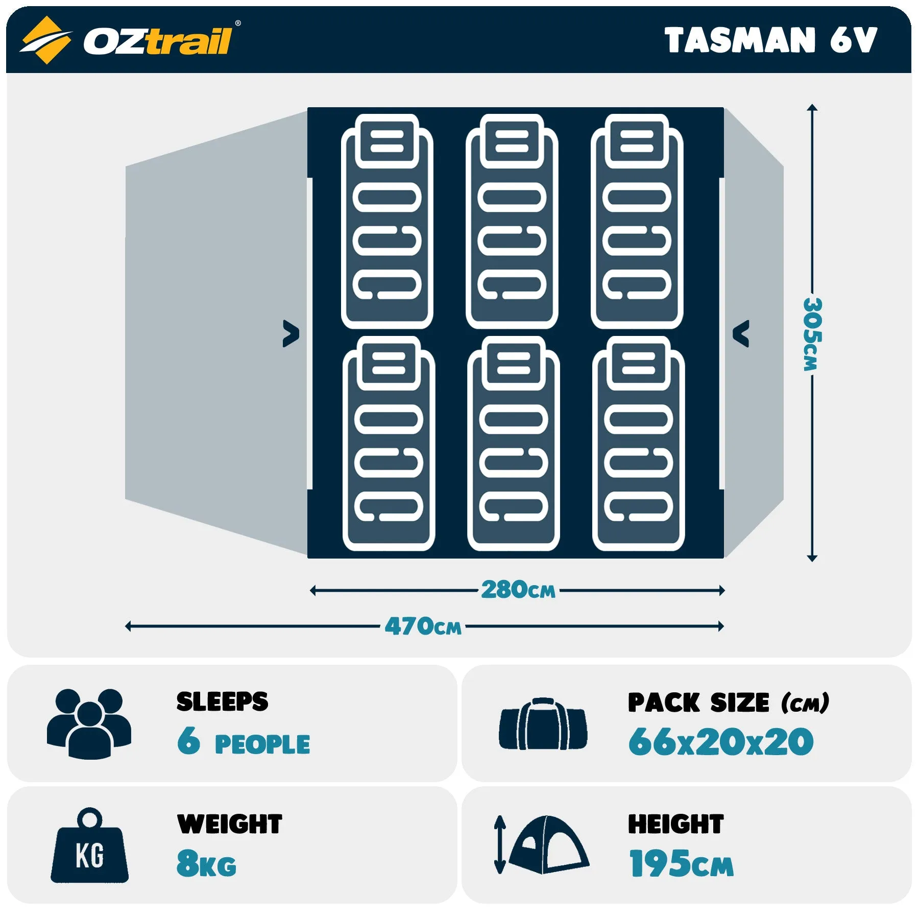 Tasman 6V Dome Tent