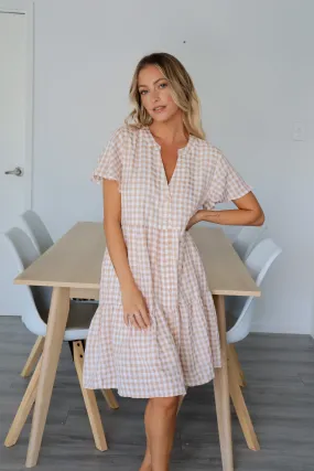 Tilly Mini - Beige Gingham