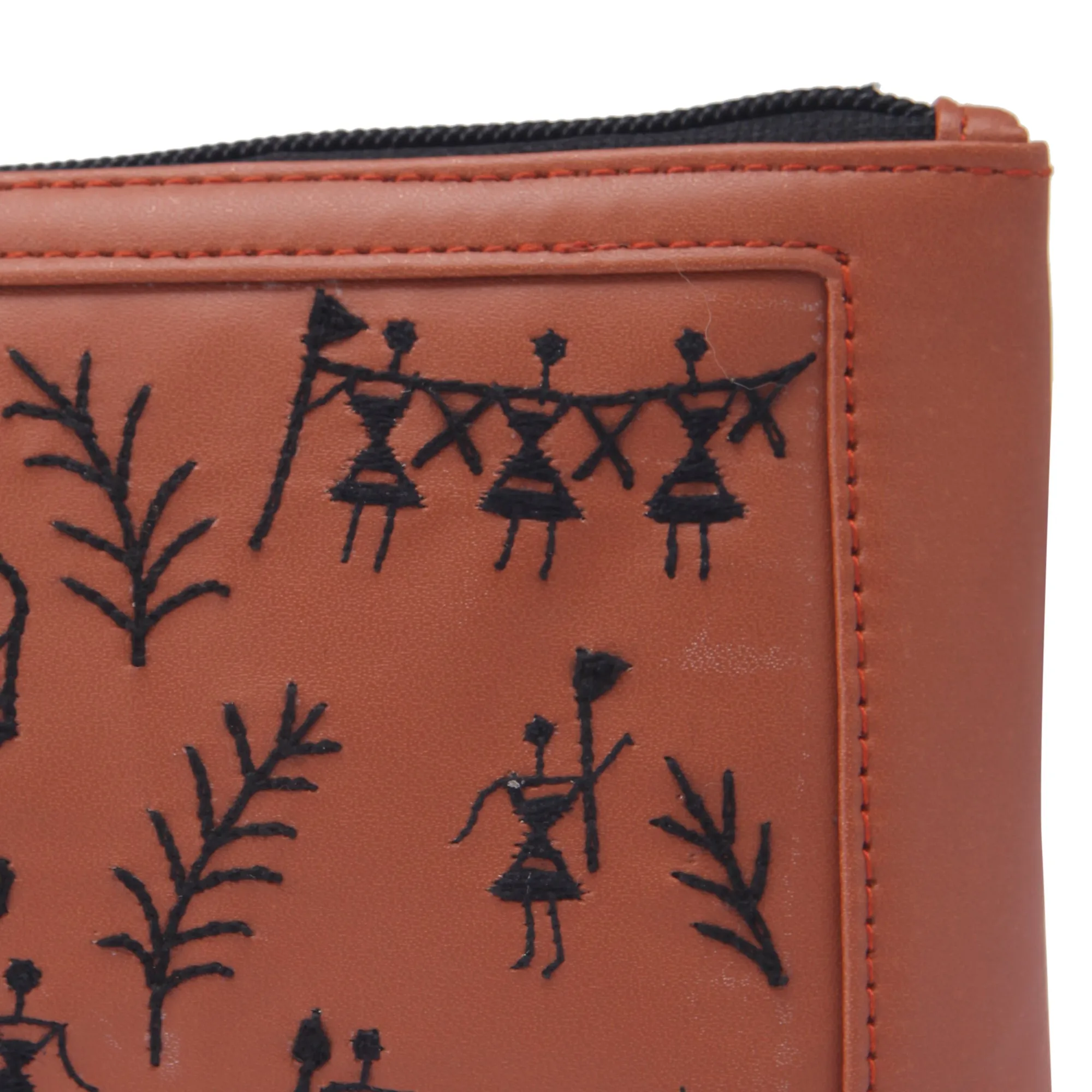 Warli art Hand Embroidered waist belt bag for women