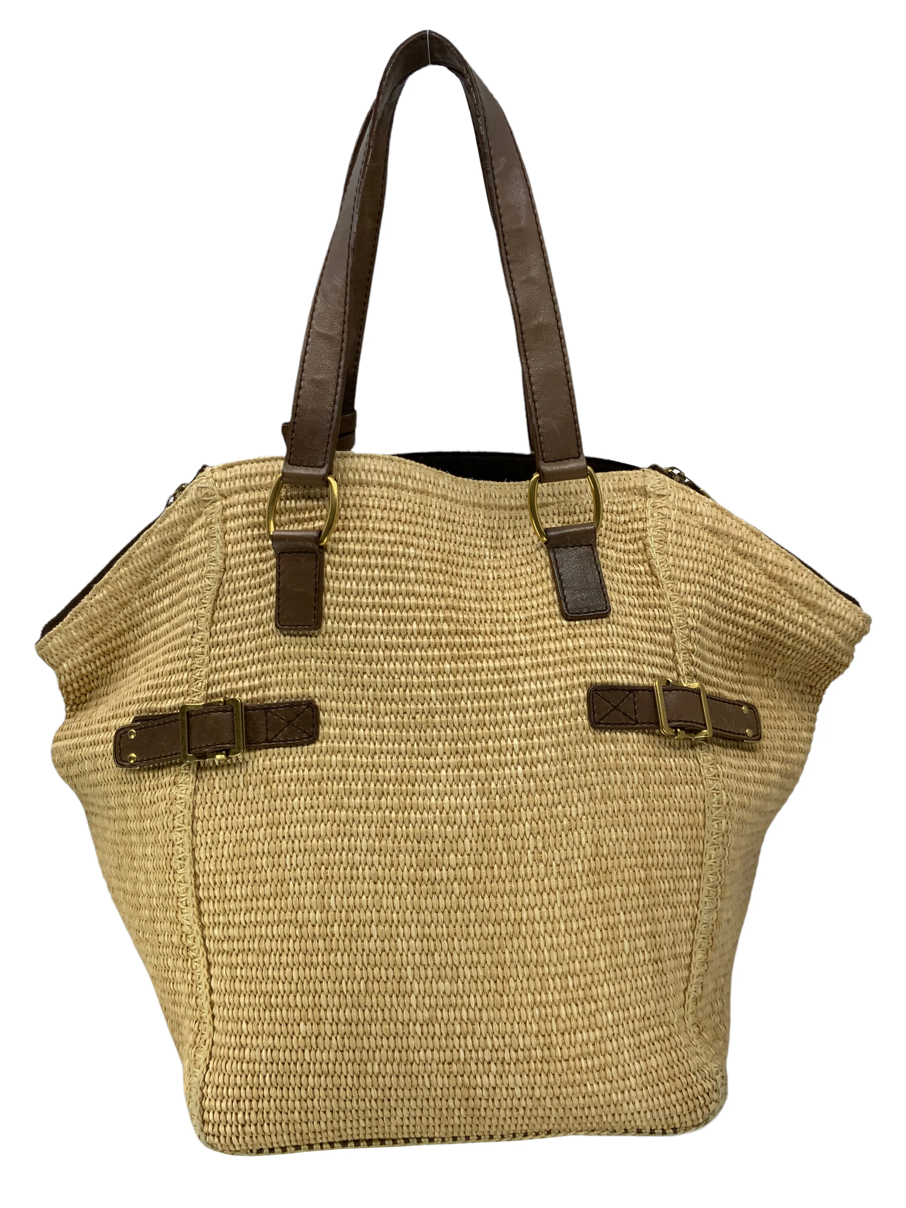 Yves Saint Laurent Raffia Downtown Straw Tote Bag